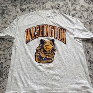 Vintage Washington Huskies Shirt XL Gray NCAA College Tee T-Shirt Belton Tough